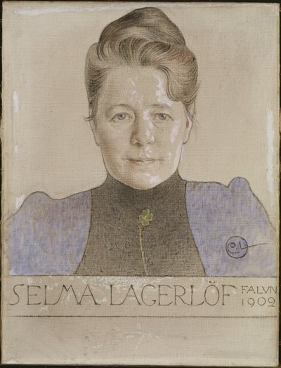 Portret van de auteur Selma Lagerlöf (1858-1940) door Carl Larsson