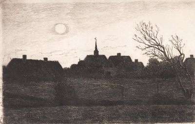 Hornbæk kerk, zomeravond door Carl Locher