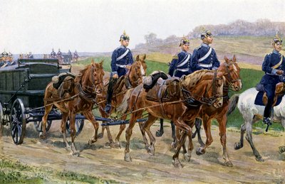 Duitse leger bevoorradingskolom op mars door Carl Ludwig Friedrich (after) Becker