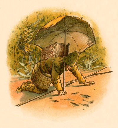 Robinson Crusoe ziet voetafdrukken door Carl Marr