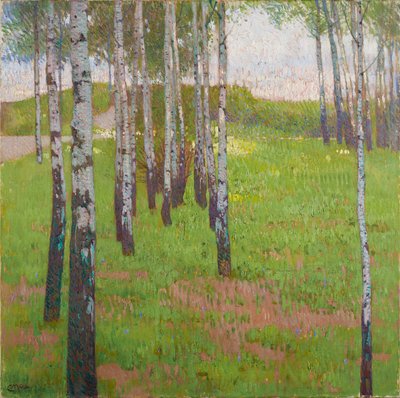 Berkebosje in avondlicht door Carl Moll