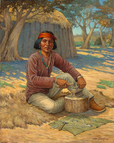 Navajo zilversmid door Carl Moon