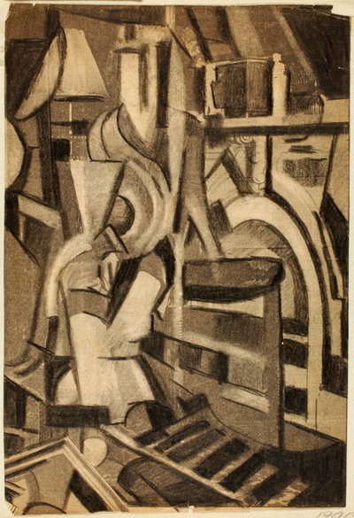 Abstract-zittende figuur door Carl Newman