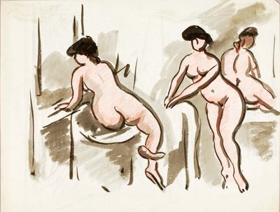 Drie vrouwelijke naakten door Carl Newman