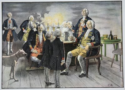 Kroonprins Frederik en prins Hendrik staf in tabak door Carl Röchling