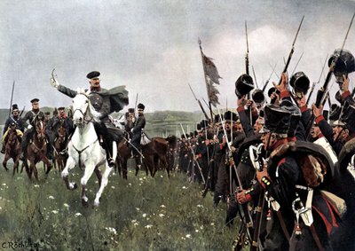 Generaal Blücher voor de Slag bij de Katzbach 26 augustus 1813 door Carl Röchling