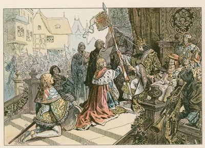 Frederik I (1371-1440) met Sigismund in Konstanz wordt beloond met het land van Kurmark in 1417 door Carl Rohling