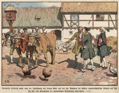 Kroonprins Frederik van Pruisen studeert landbouw door Carl Röchling