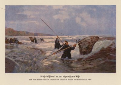 Amber verzamelen in de Oostzee, Oost-Pruisen door Carl Saltzmann