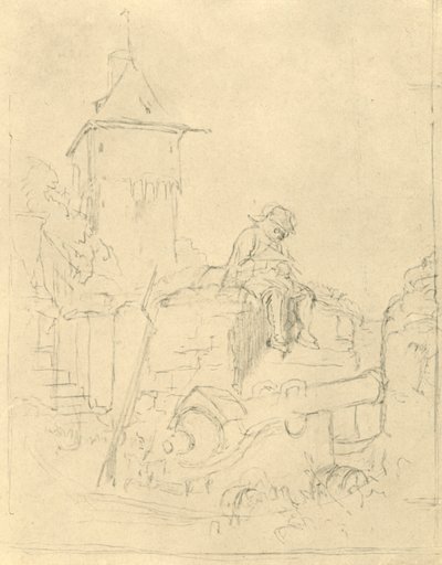 Die Schildwache door Carl Spitzweg