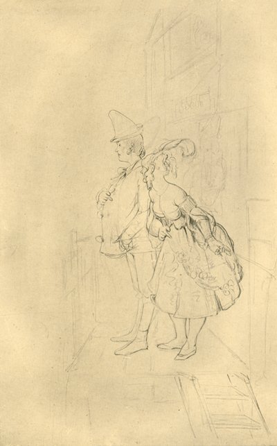 Treten Sie ein, meine Herrschaften!, midden-late 19e eeuw, ca. 1924 door Carl Spitzweg