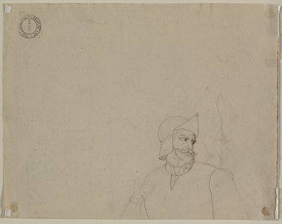 Soldaat in een landschap, tweede kwart 19e eeuw door Carl Wilhelm Tischbein