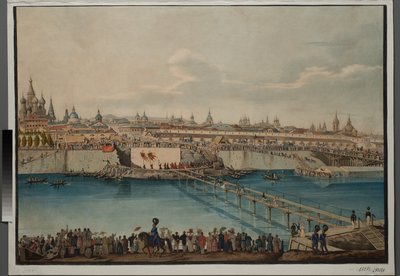 Ceremonie voor het leggen van de eerste steen voor de Moskvoretsky Brug in Moskou, 1830 door Carl von Hampeln