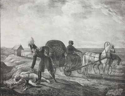 Keizer Alexander I helpt een behoeftig persoon, 1820 door Carl von Hampeln