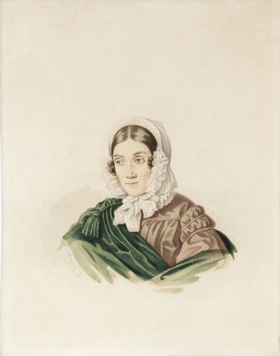 Portret van Tatiana Petrovna Lvova 1789-1848, née Poltoratskaya, 1830s door Carl von Hampeln