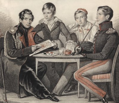 Portret van de Gebroeders Konovnitsyn, 1825 door Carl von Hampeln