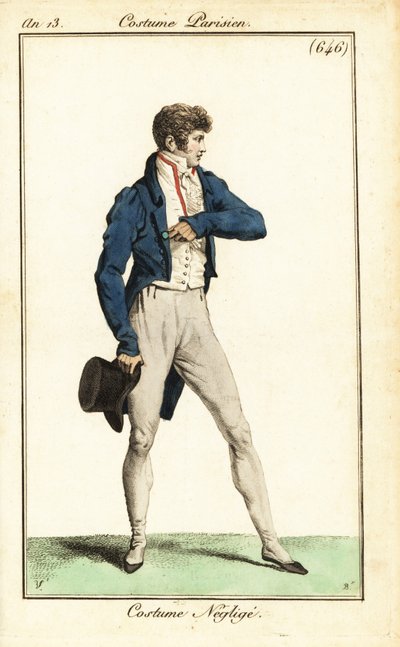 Franse dandy in casual outfit, Parijs door Carle (after) Vernet
