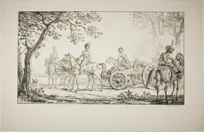 Aangespannen Artillerie door Carle Vernet