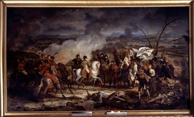 Napoleontische oorlog: Keizer Napoleon I (1769-1821) tijdens de Slag bij Austerlitz op 2/12/1805. Schilderij door Antoine Vernet (1758-1836) 1805 Boissy Saint Leger. Chateau De Grosbois door Carle Vernet