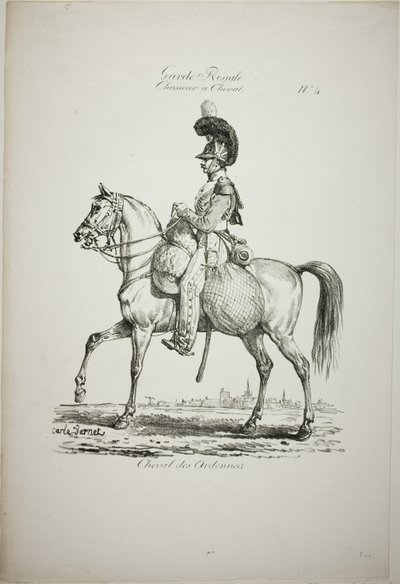 Koninklijke Wacht, Normandische Bereden Lichtinfanterist en Paard, Nr. 4 door Carle Vernet