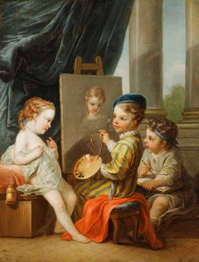 De vier kunsten - schilderen door Carle van Loo