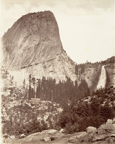 Vrijheidsmuts en Nevada Fall, Yosemite, ca. 1872, gedrukt ca. 1876 door Carleton E. Watkins.