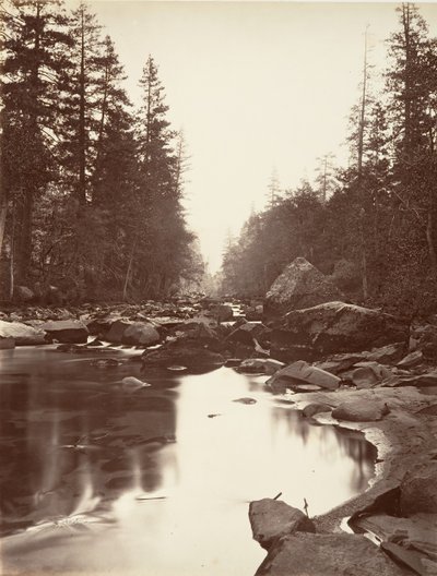 Merced River, Yosemite, ca. 1872, gedrukt ca. 1876 door Carleton E. Watkins.