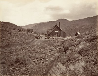 Sutro Tunnel Schacht Nr. 3, 1875, gedrukt ca. 1876 door Carleton Emmons Watkins