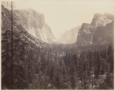Yosemite Valley vanaf de Mariposa Trail, 1865-1866 door Carleton Emmons Watkins