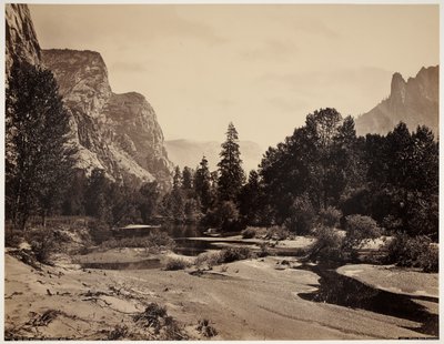 Yosemite Valley vanaf de voet van El Capitan door Carleton Emmons Watkins