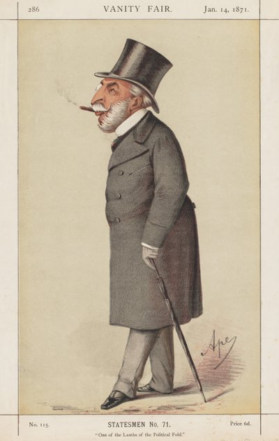 Vanity Fair: Staatsman, Nr. 71 "Een van de Lammeren van de Politieke Kudde" door Carlo (Ape) Pellegrini