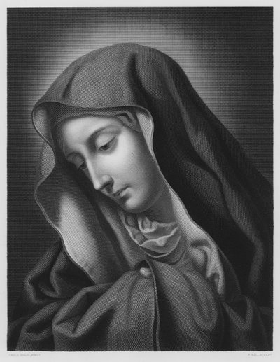 De Madonna, uit het schilderij in de Koninklijke Collectie (gravure) door Carlo (after) Dolci