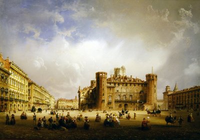 Piazza Castello, Turijn door Carlo Bossoli