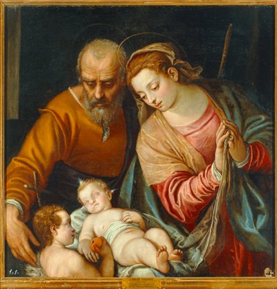 De Heilige Familie met de jonge Johannes Baptist ... door Carlo Caliari