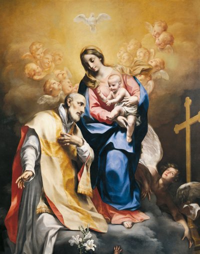 St. Philip Neri met Maagd en Kind door Carlo Cignani