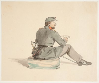 Lezende soldaat door Carlo Dalgas