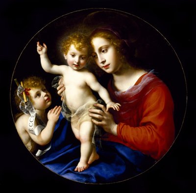 Maagd en Kind met het Kind Johannes de Doper door Carlo Dolci