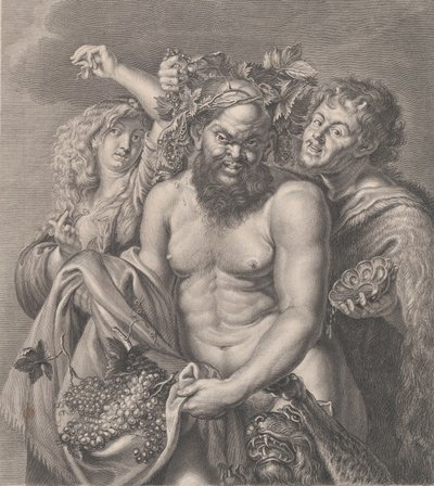 Bacchus vergezeld door een Bacchante en een faun door Carlo Faucci