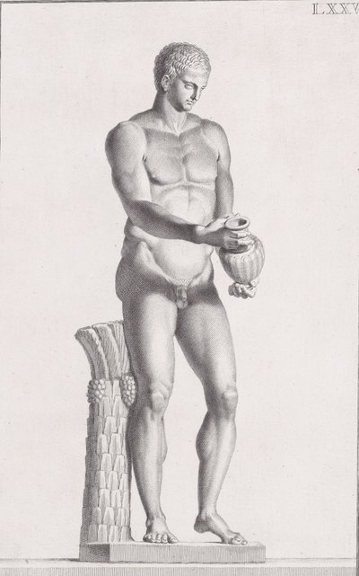 Standbeeld van een mannelijke atleet, 1734 door Carlo Gregori