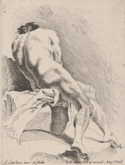 Academische studie, gezien van achteren, 1725-75 door Carlo Innocenzo Carloni