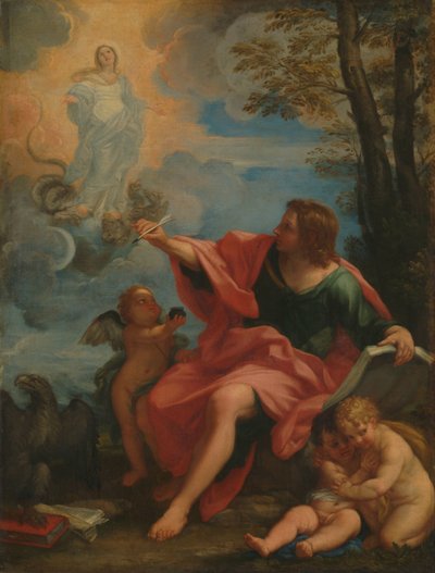 Sint Jan de Evangelist op Patmos door Carlo Maratta (circle of)