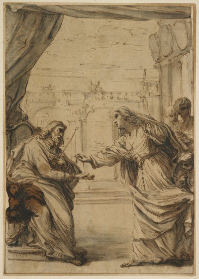De Familie Rospigliosi Brengt Hulde aan Paus Clemens IX door Carlo Maratta or Maratti