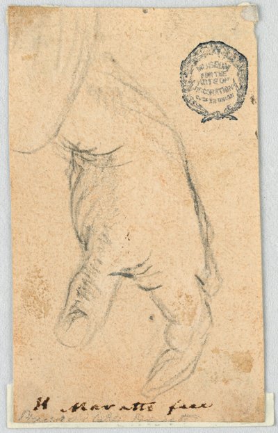 Tekening: Een hangende linkerhand door Carlo Maratti