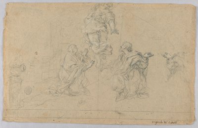 Studie van Drie Figuren door Carlo Maratti