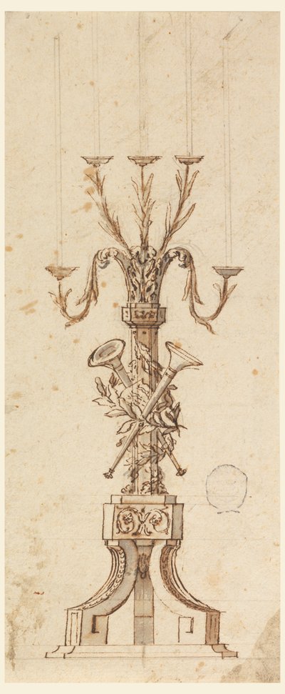 Ontwerp voor een Kandelaar door Carlo Marchionni