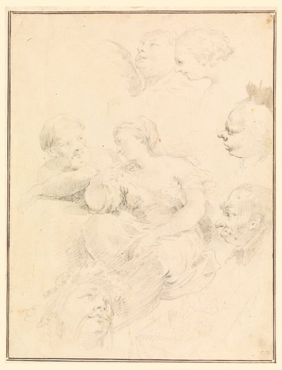 Tekening, Figurale schetsen, 1775 door Carlo Marchionni
