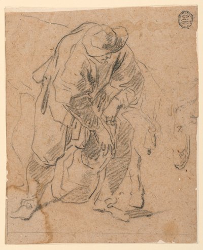 Tekening, Boer met tas, 1728-78 door Carlo Marchionni