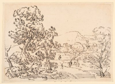 Tekening, Boslandschap, 1750-1770 door Carlo Marchionni