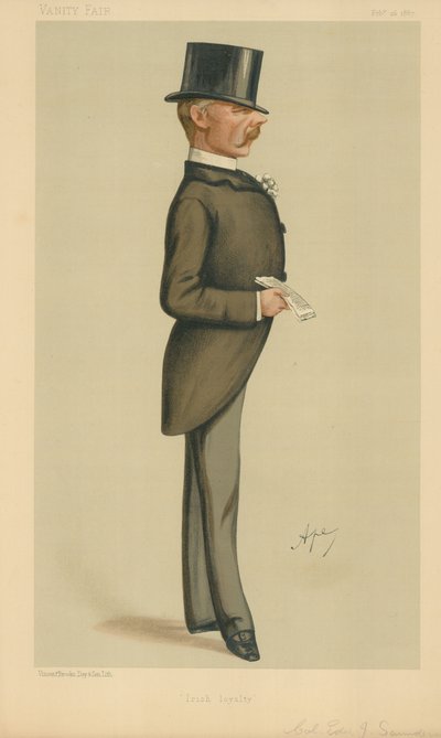 Kolonel Edward J Saunderson, Ierse loyaliteit, 26 februari 1887, Vanity Fair cartoon door Carlo Pellegrini