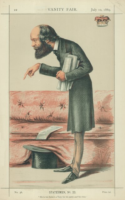 Markies van Salisbury, Hij is te eerlijk een Tory voor zijn partij en zijn tijd, 10 juli 1869, Vanity Fair cartoon door Carlo Pellegrini